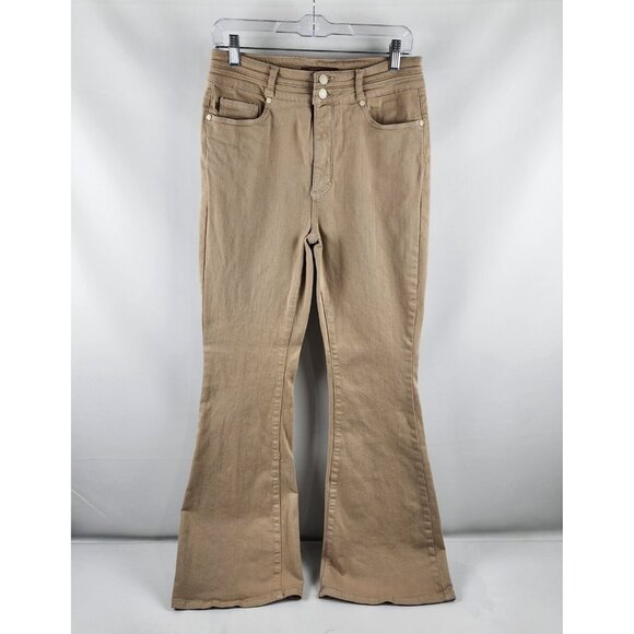 Judy Blue Jeans Womens 11/30 Tan Garment Dyed Flare Leg Denim (30x32) JB88623 - Picture 1 of 11